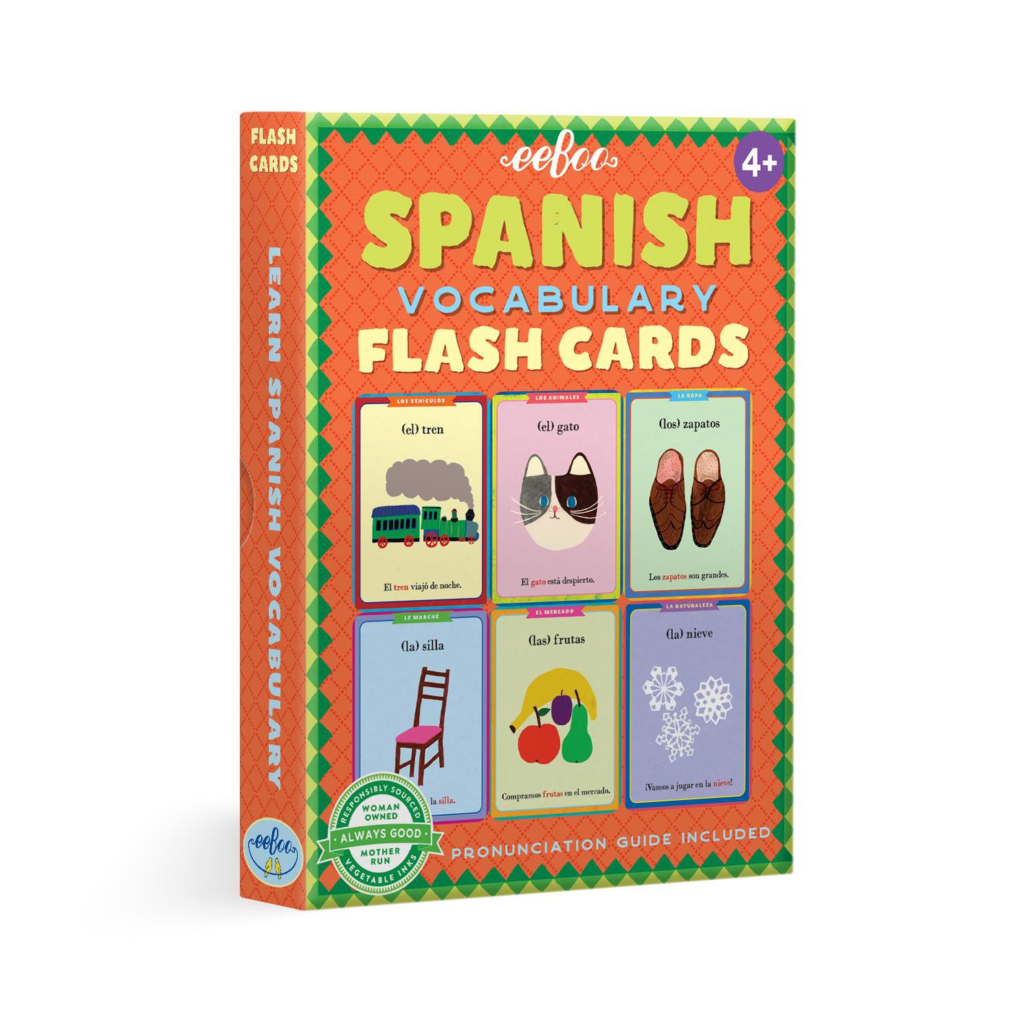 EEBOO: Spanish Vocabulary Flash Cards, Learn Spanish, Imaginative Problem Solving