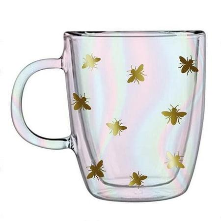 Slant Glass Mug - Bees