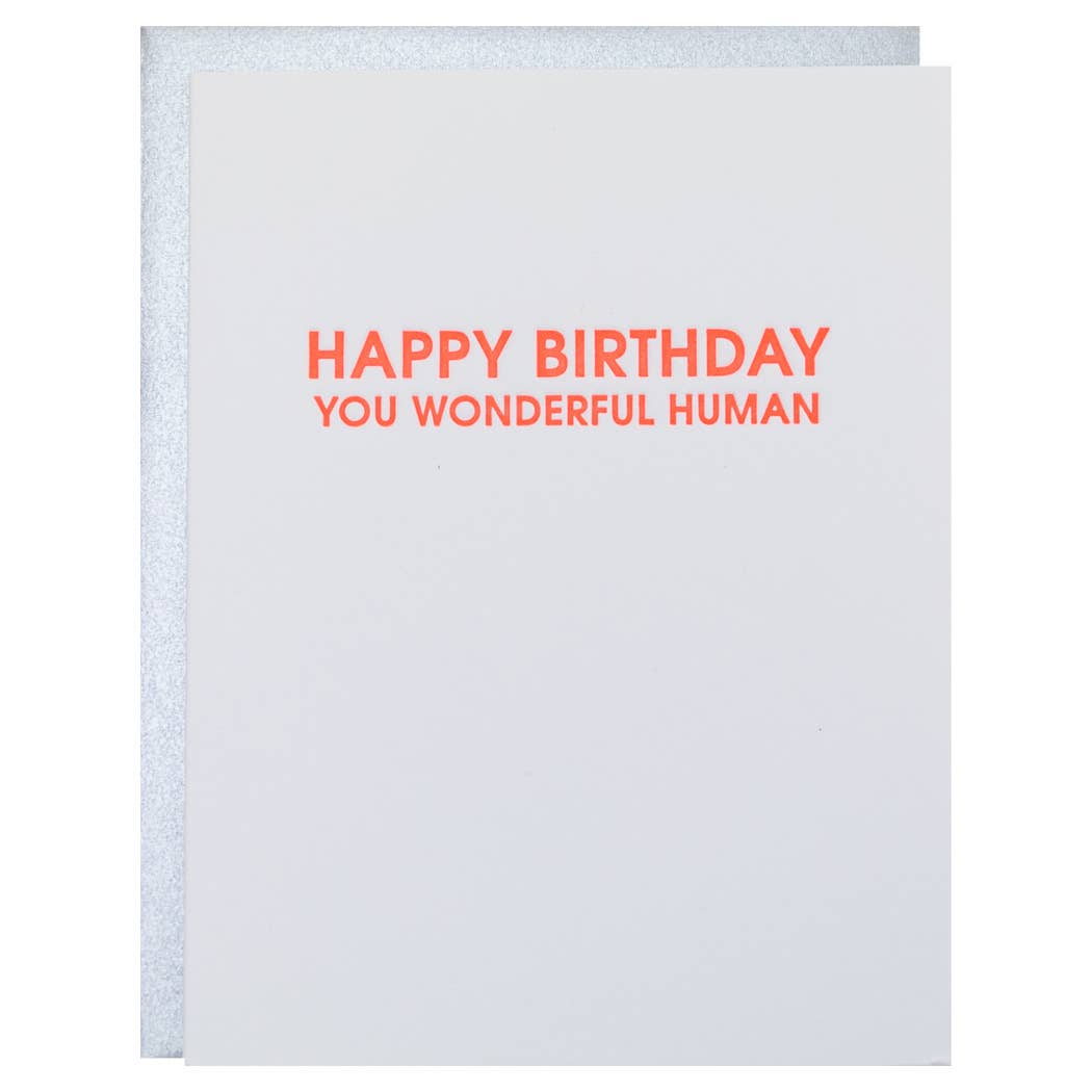 Wonderful Human Birthday - Letterpress Birthday Card