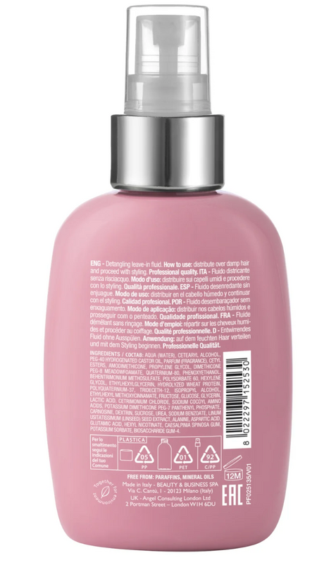 Alfaparf Milano Semi di Lino Moisture Nutritive Leave-In Detangling Fluid for Dry Hair - Safe on Color Treated Hair - Professional Salon Quality