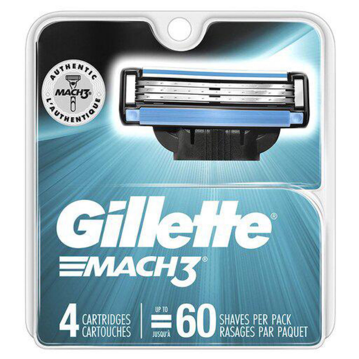 Gillette MACH3 Mens Razor Blades Refill Cartridges 4ct