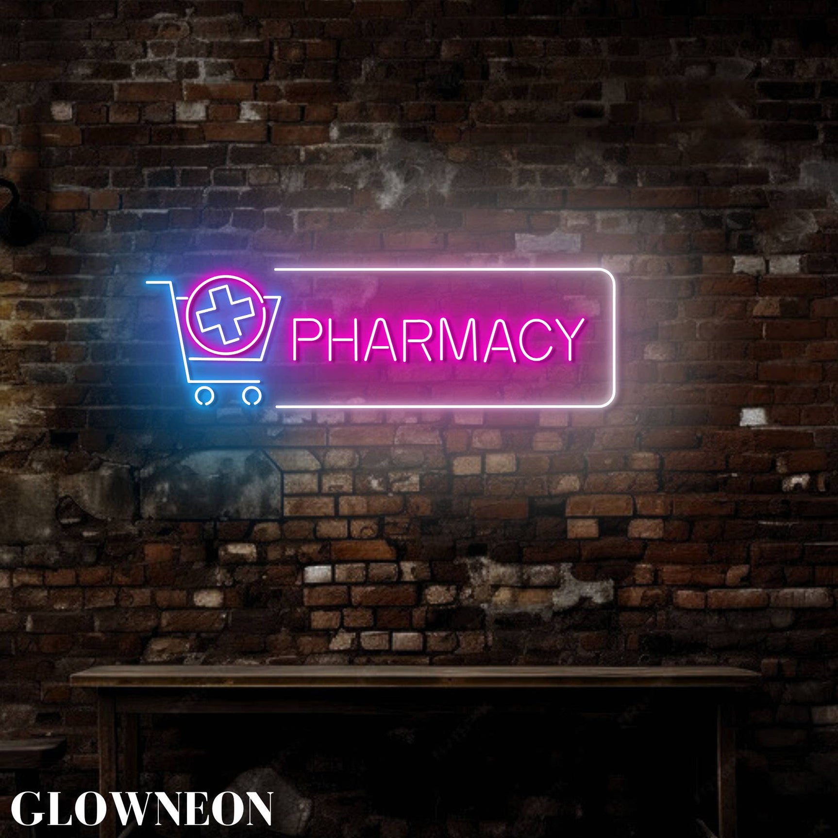 Pharmacy Logo Open Neon Light Sign, Medical Pharmacy Decor: 25"/63cm - Image 4