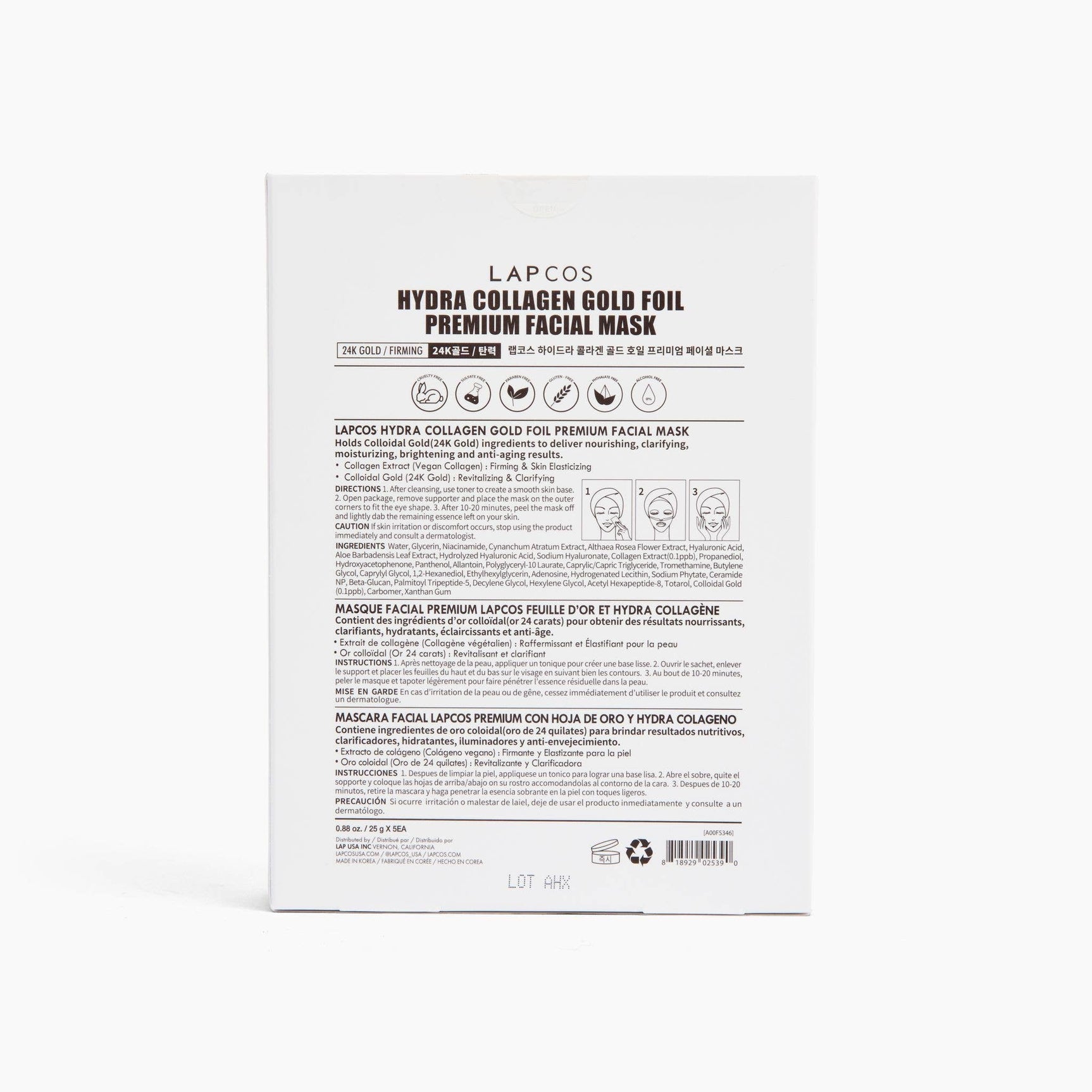 24k Gold Foil Premium Face Mask 5-PACK - Image 3