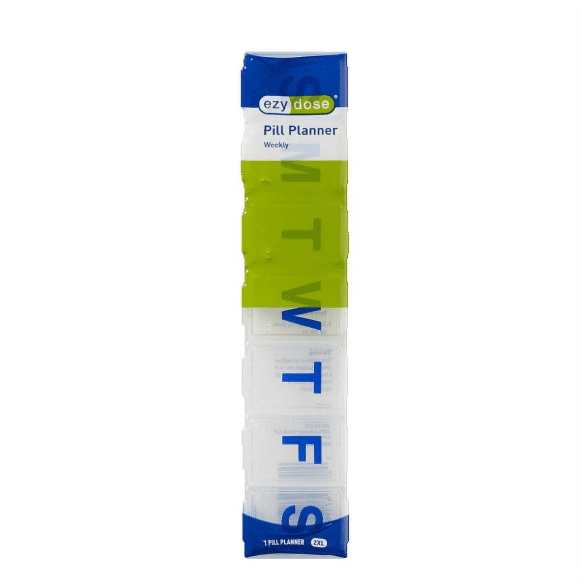 Ezy Dose Weekly (7-Day) Pill Organizer 2XL , Vitamin Case and Medicine Box, Clear Lids