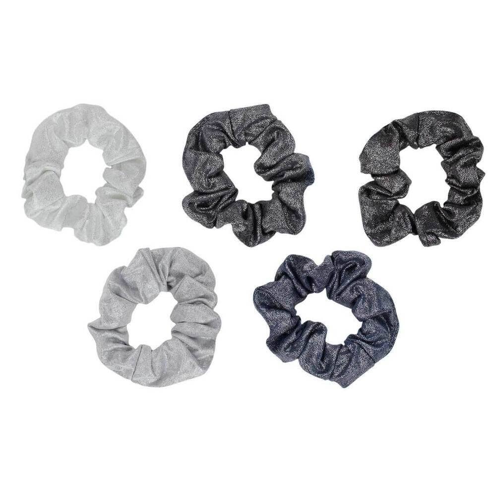 KITSCH Scrunchies Metallic (Black/Gray)