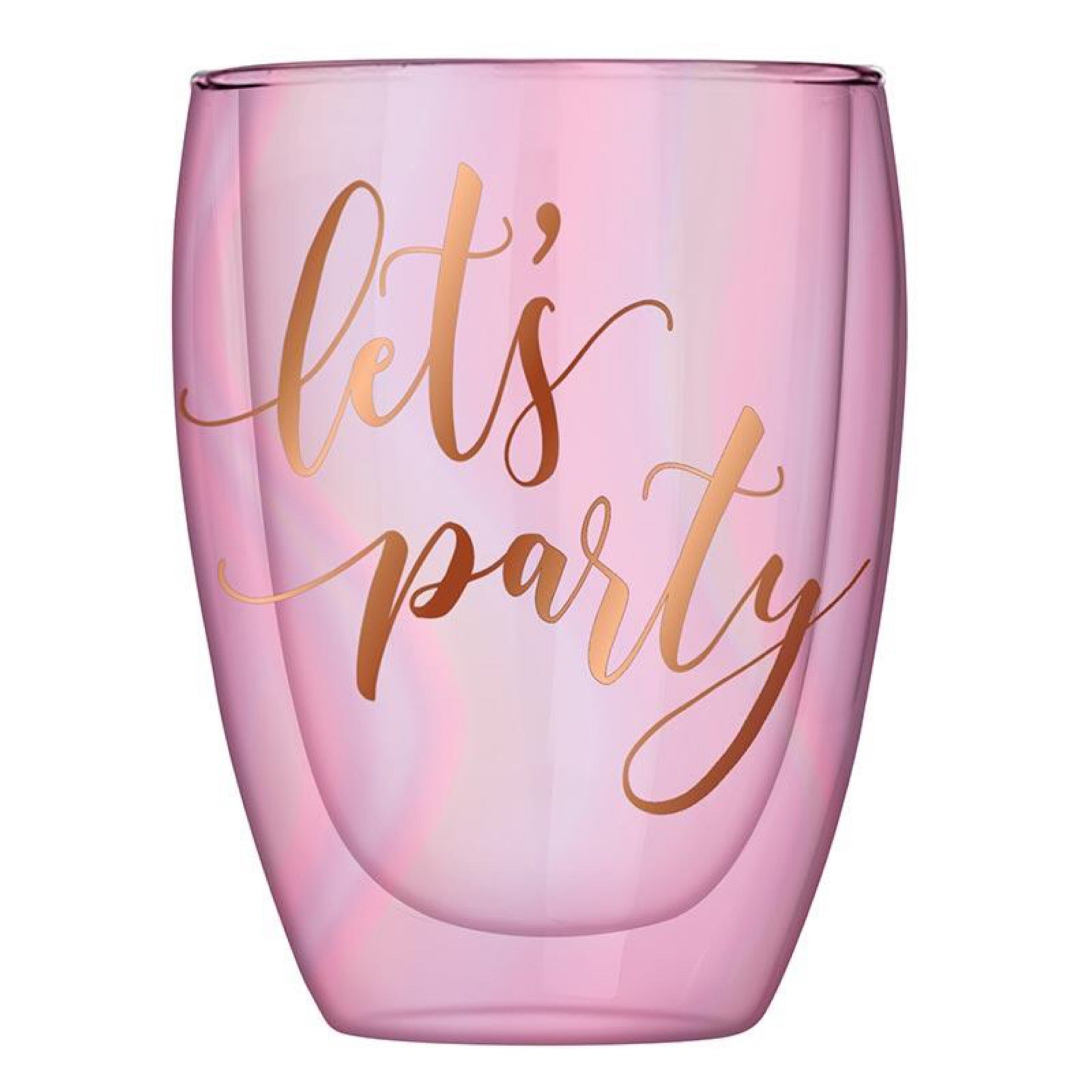 Double-Wall Stemless Glass - Lets Party