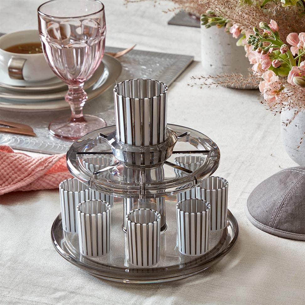 Kiddush Wine Fountain Set: Smoke_White