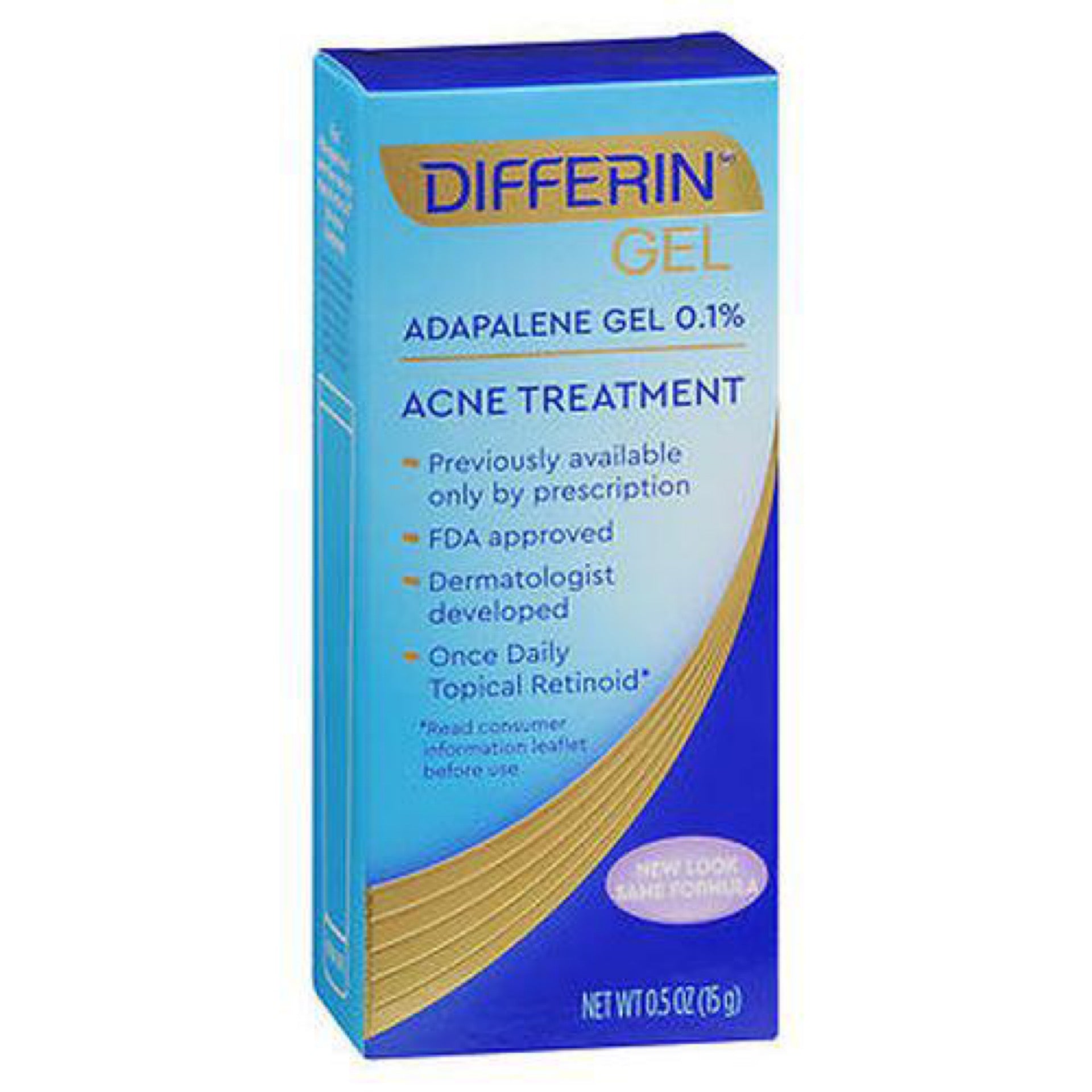 Differin Acne Treatment Gel Treatment for Face with 0.1% Adapalene