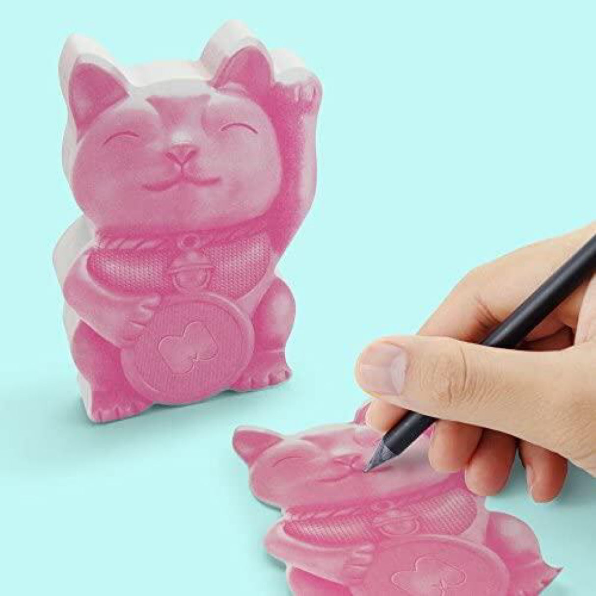 Mustard Lucky Cat Sticky Notes