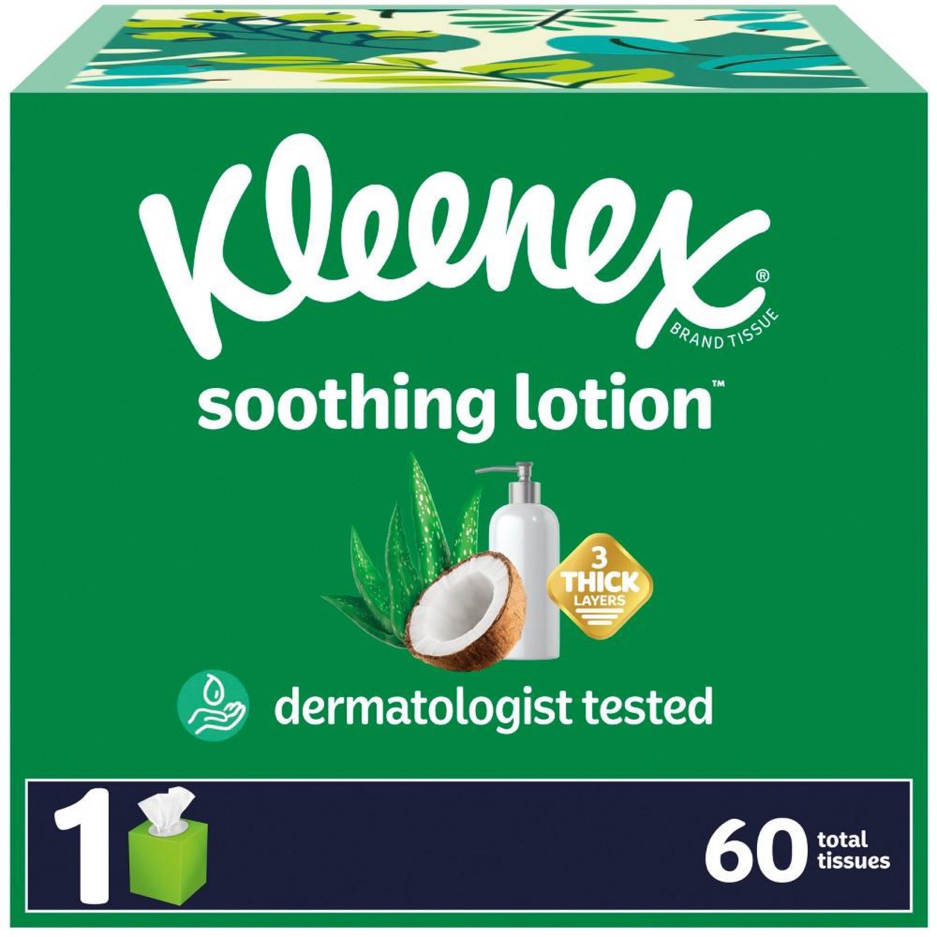 Kleenex Soothing Lotion Facial Tissues with Coconut Oil Box Tissues per box