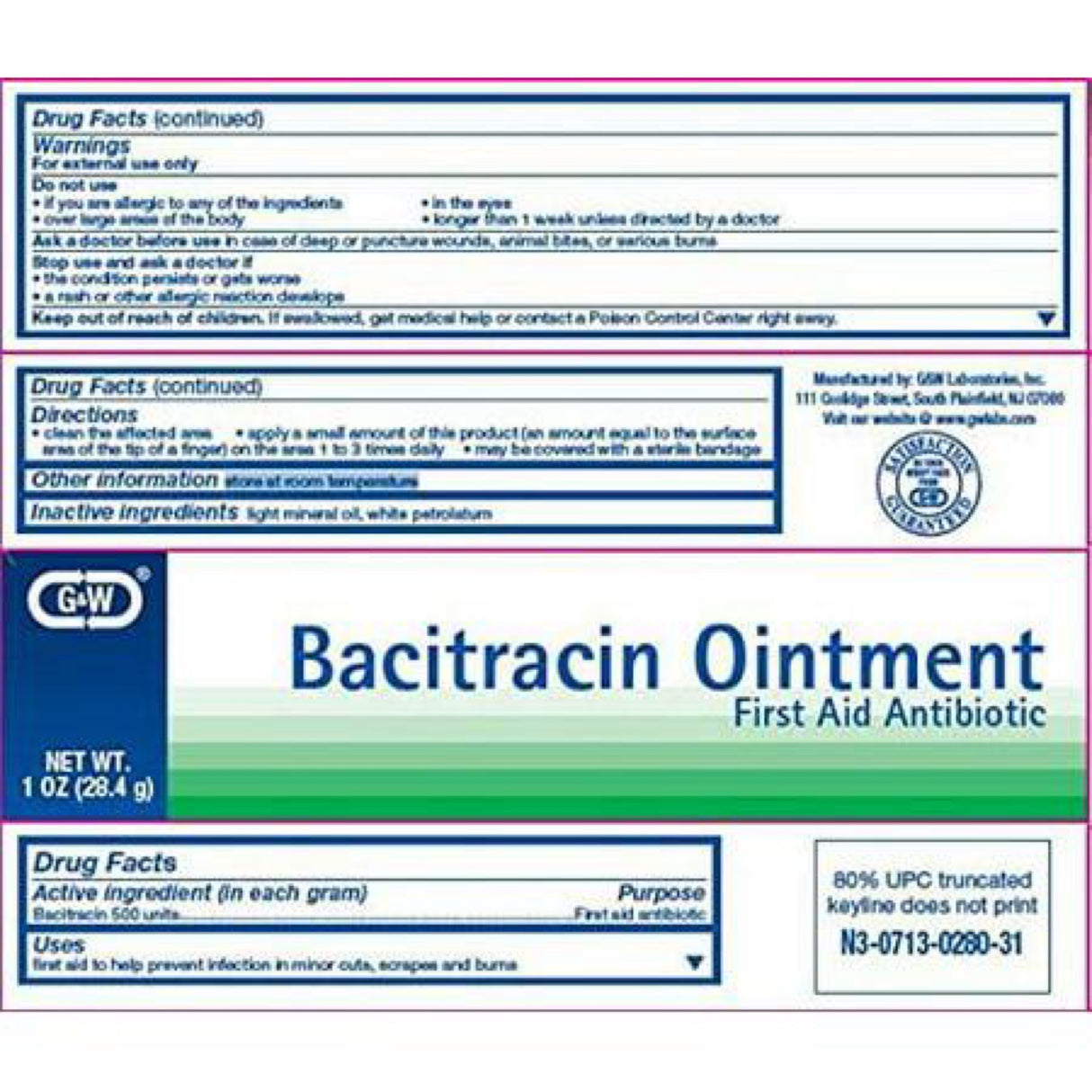 G & W Bacitracin Ointment