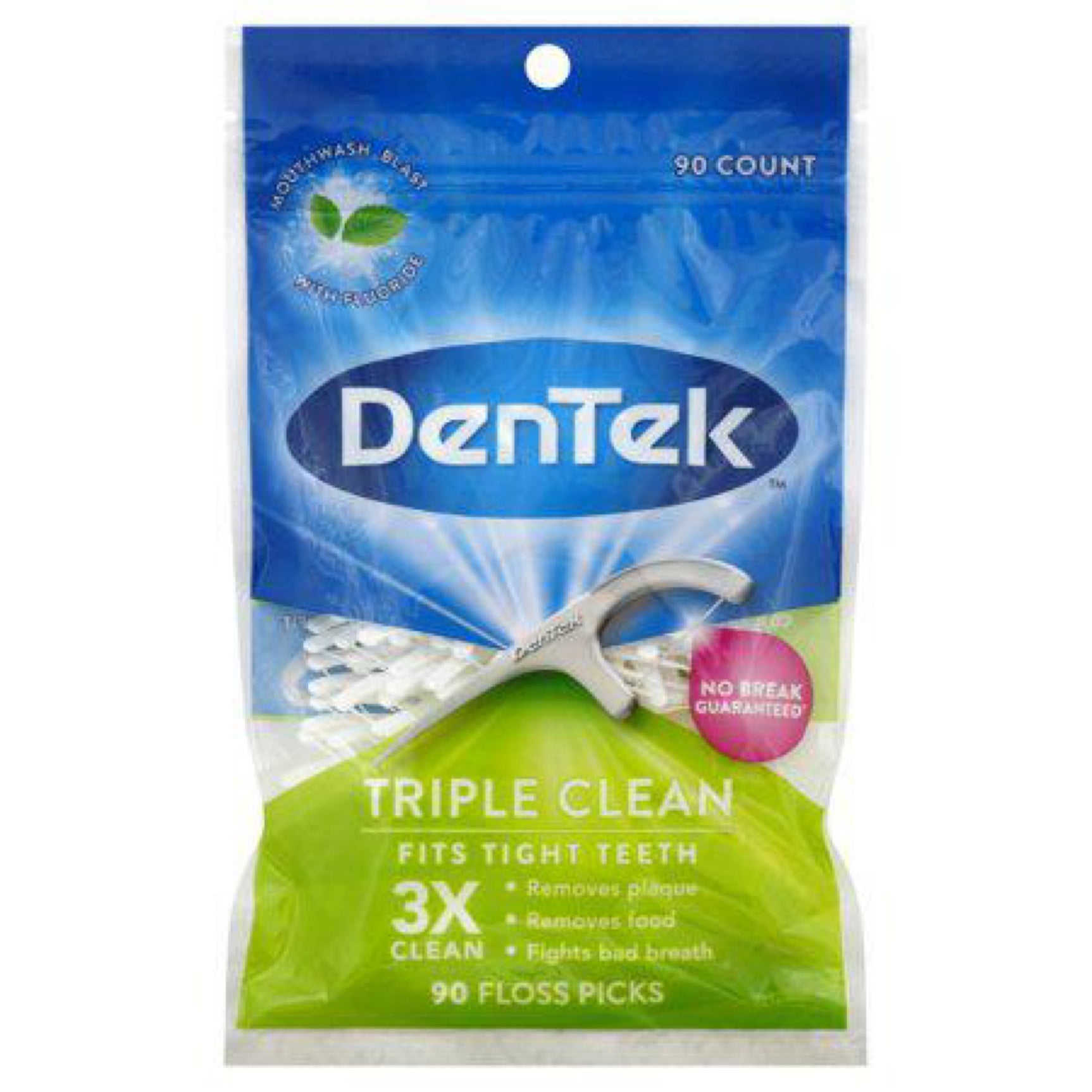 Dentek Triple Clean Advanced Clean Floss Picks Break & No Shred Floss