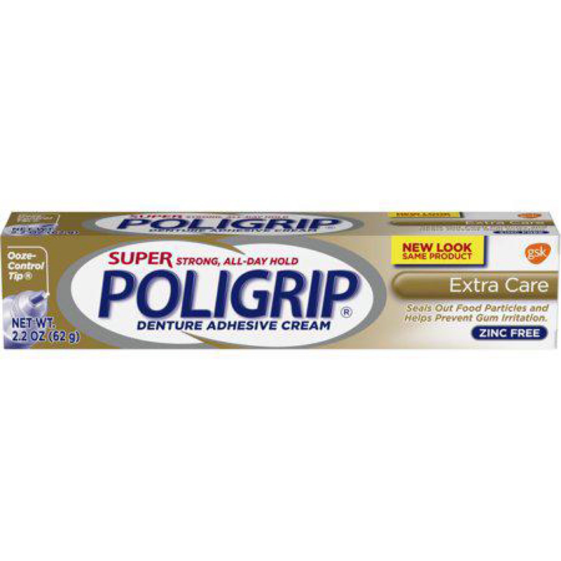 Super Poligrip Extra Care Zinc Free Denture and Partials Adhesive Cream oz