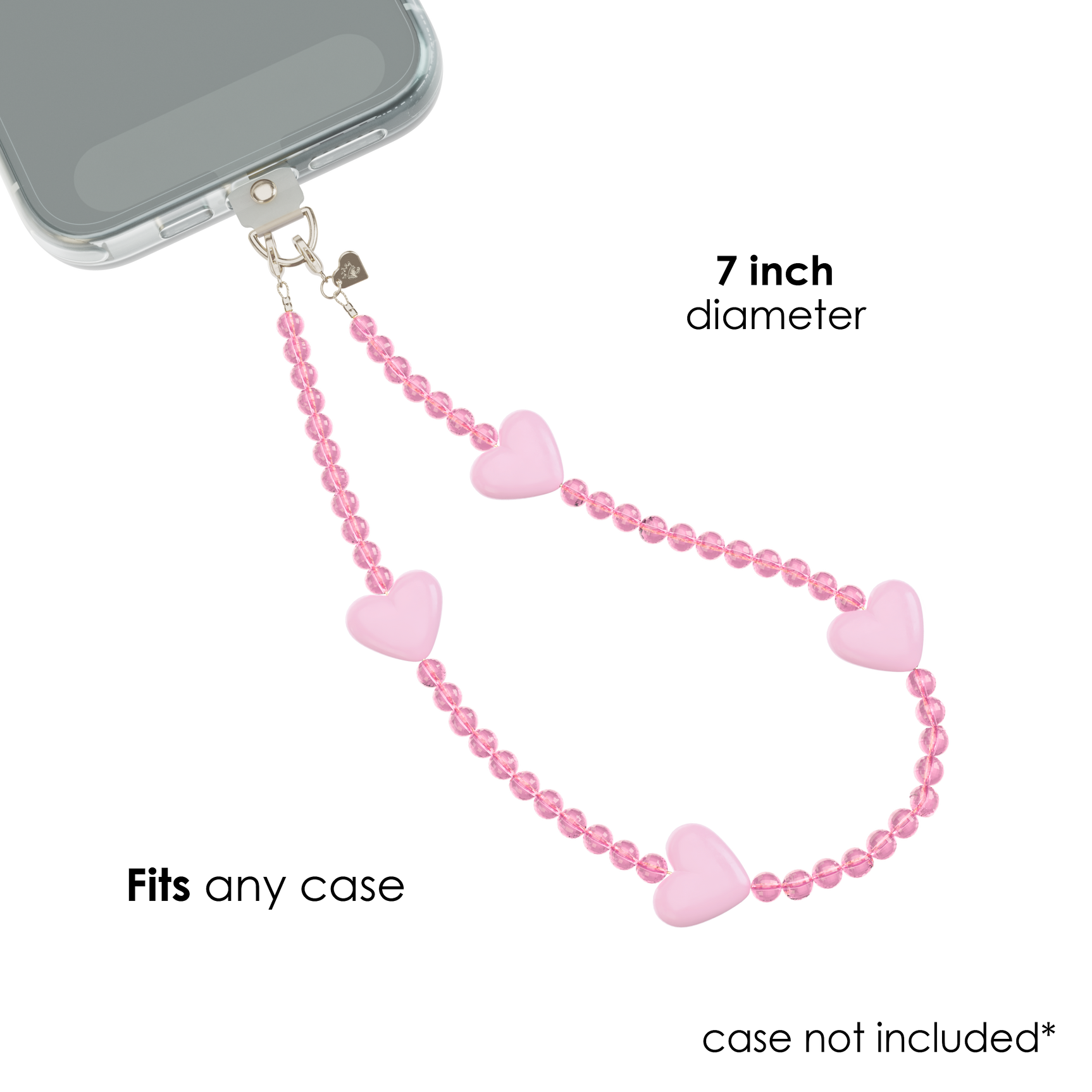 Pink Heart Phone Charm - Image 4