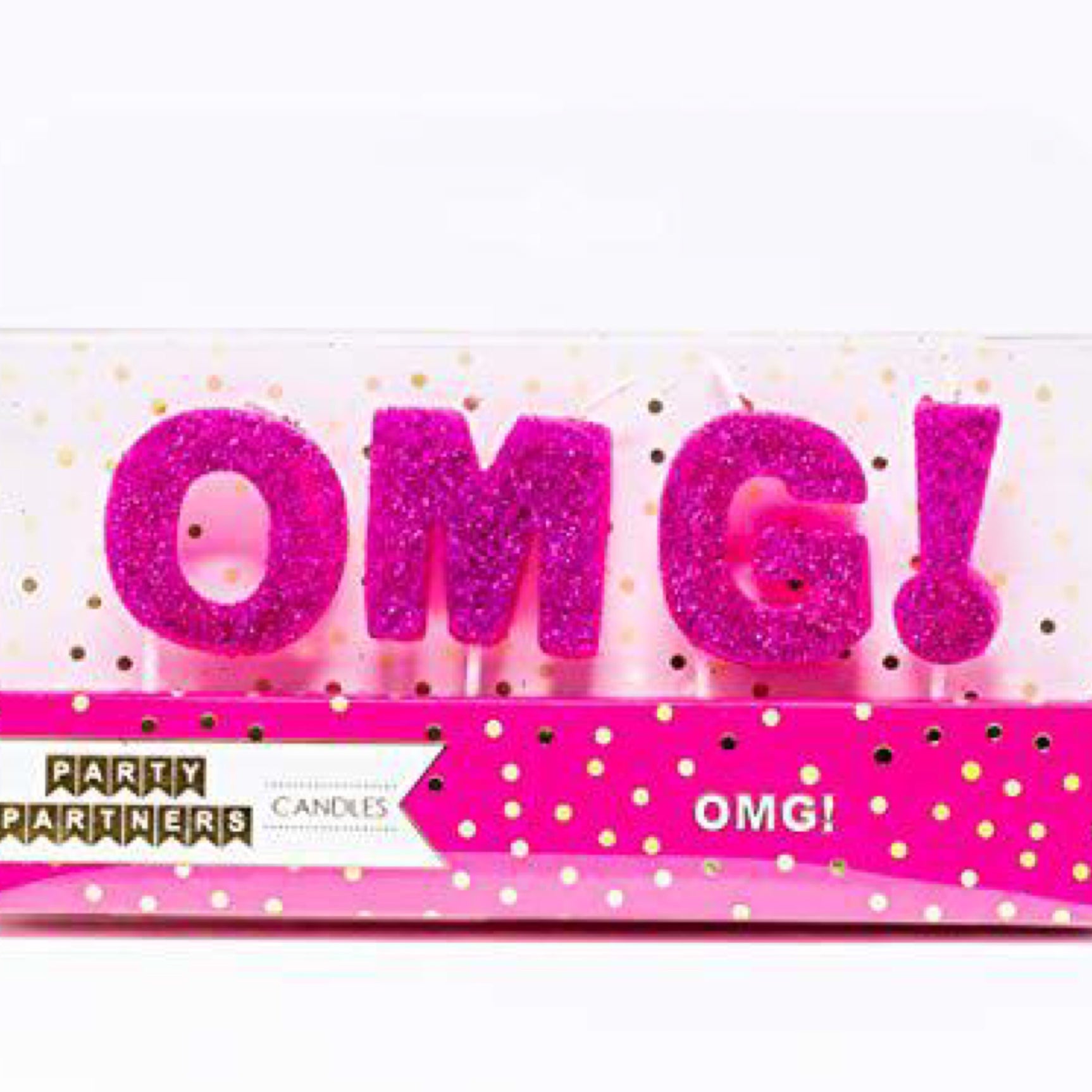 Party Partners Glitter Birthday Candle Set OMG!