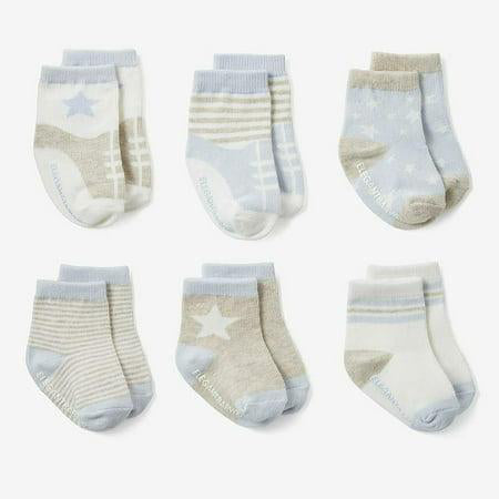 Elegant Baby Blues Non Slip Sock Set 6Pk
