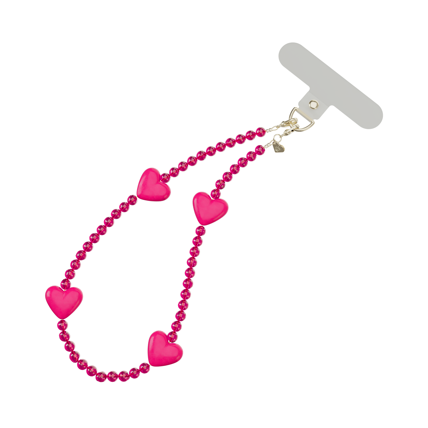 Hot Pink Heart Phone Charm - Image 4