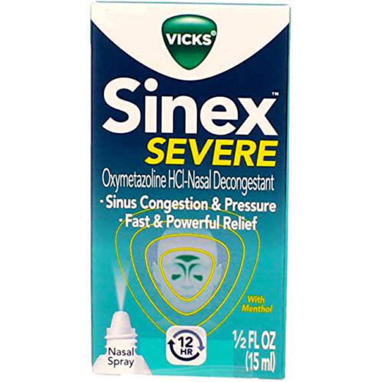Vicks Sinex Severe Spray Sinus Decongestant For Fast Relief Of Cold & Allergy Congestion Pressure Relief .5 Oz (15 ml)