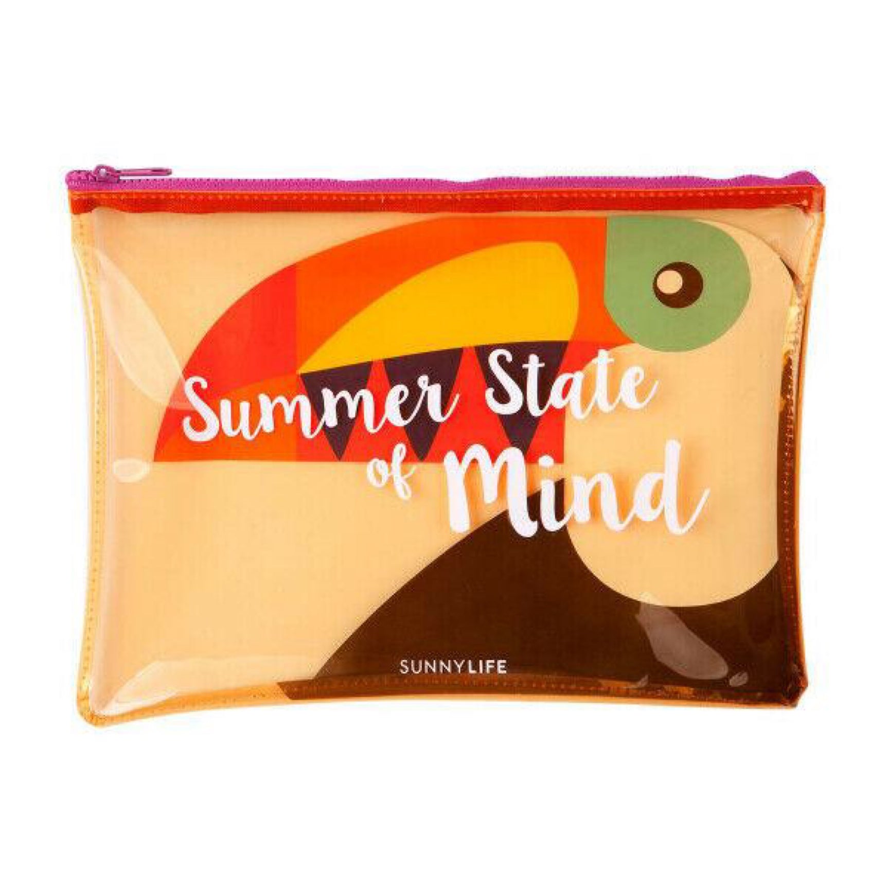 Sunnylife See Thru Beach Zipper Pouch Waterproof and Stylish Translucent Soft Plastic Handbag