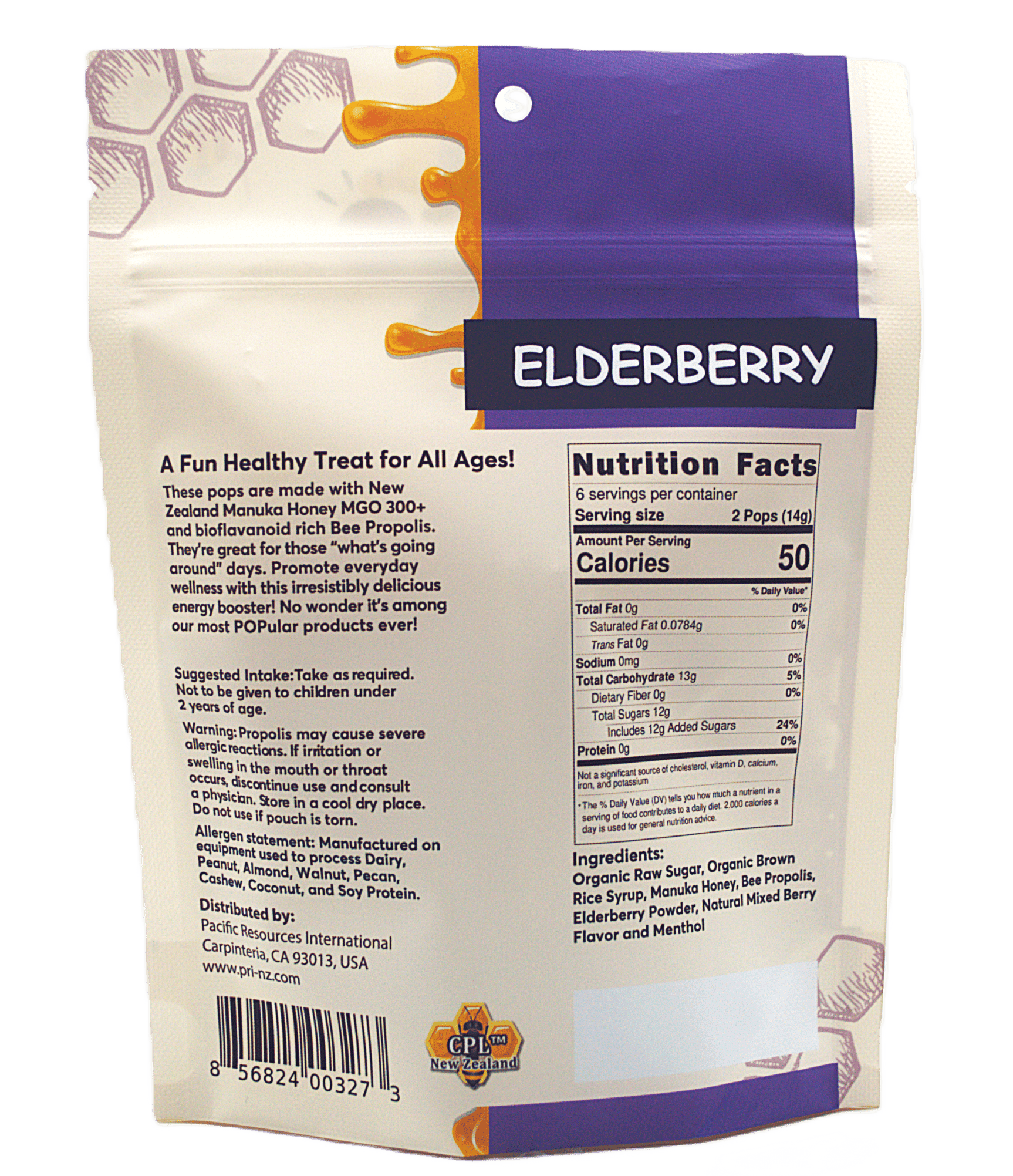 Manuka Health Manuka Honey Propolis Lollipop, Elderberry - Image 2