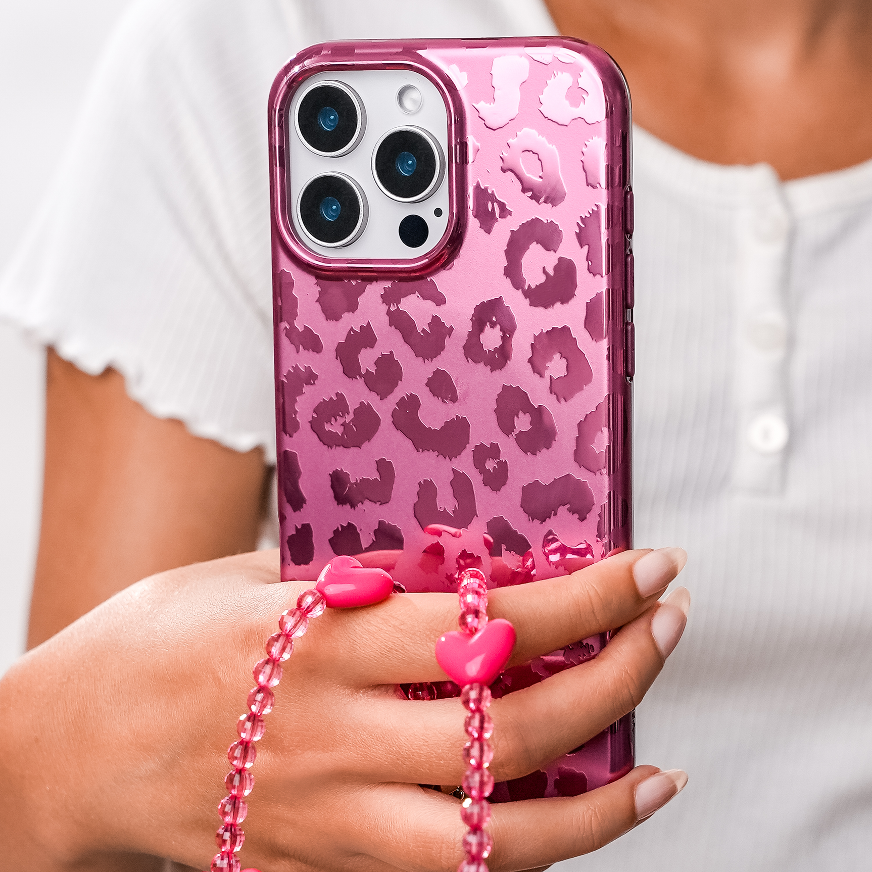 Hot Pink Heart Phone Charm - Image 6