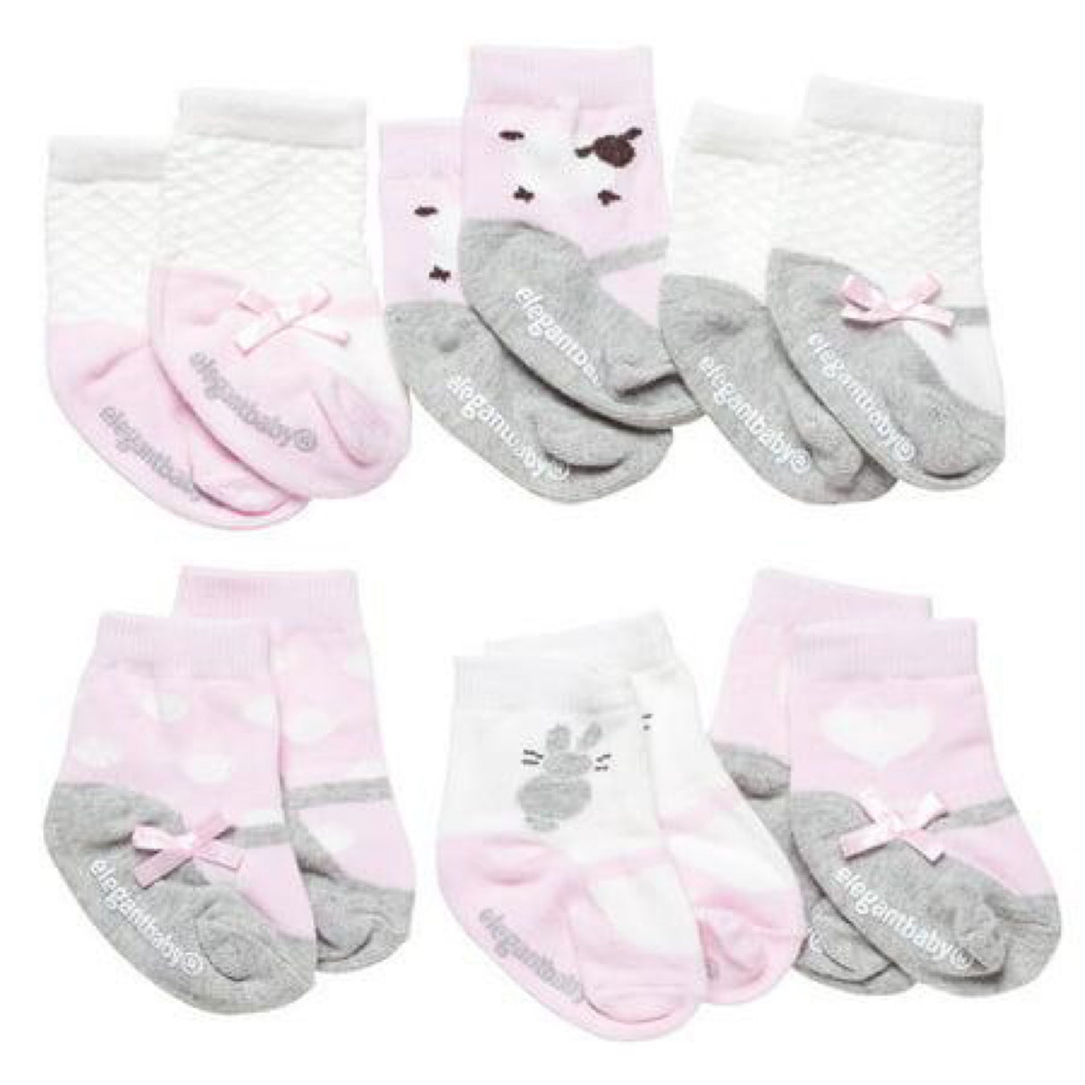 Elegant Baby Cutie Cotton Baby Socks Set 6pk