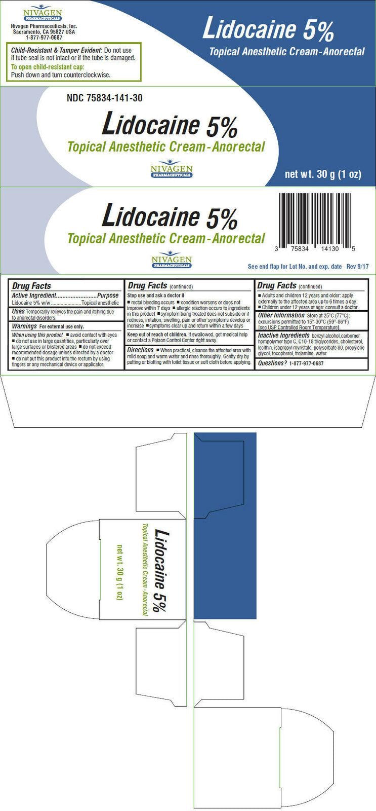 Nivagen Lidocaine 5% Topical Anesthetic Cream Relief Hemorrhoid
