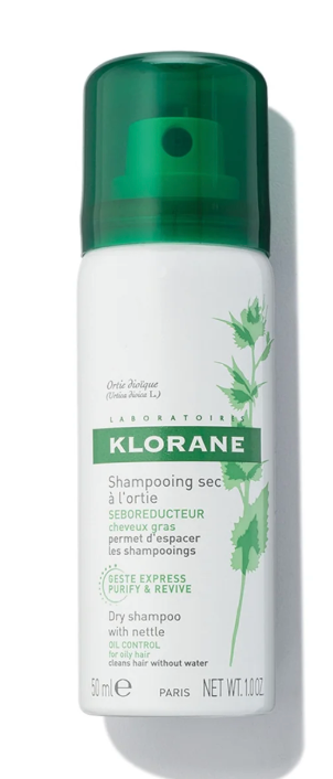 Klorane Dry Shampoo with Nettle for Oily Hair and Scalp, Regulates Oil Production