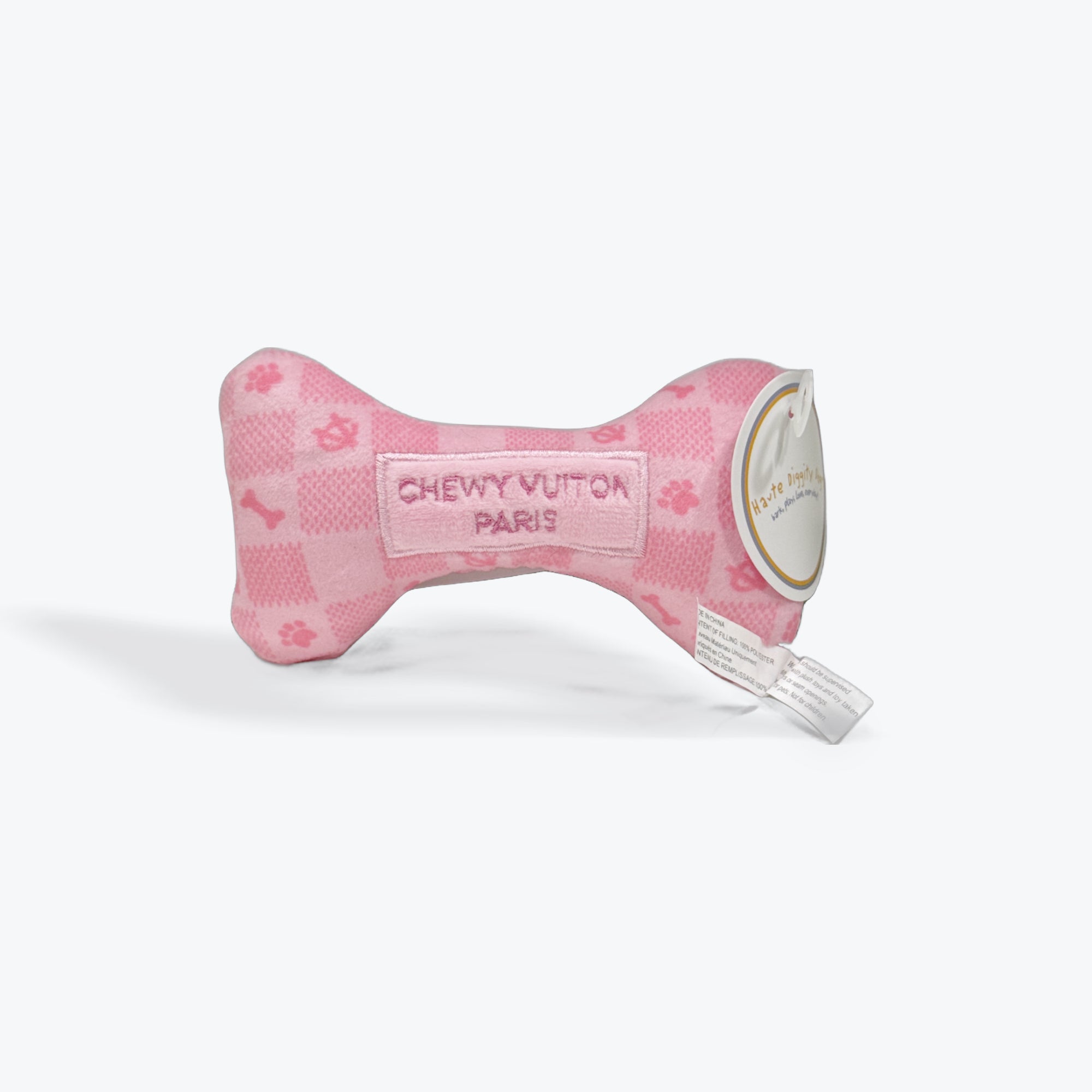 Pink Checker Chewy Vuiton Bone By Haute Diggity Dog
