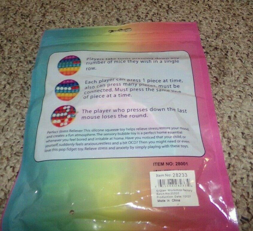 Top TRENZ OMG Pop Fidgety Bubble Fidget Toy Stress Relief Anxiety Boredom 5in (Controller Glow in Dark)