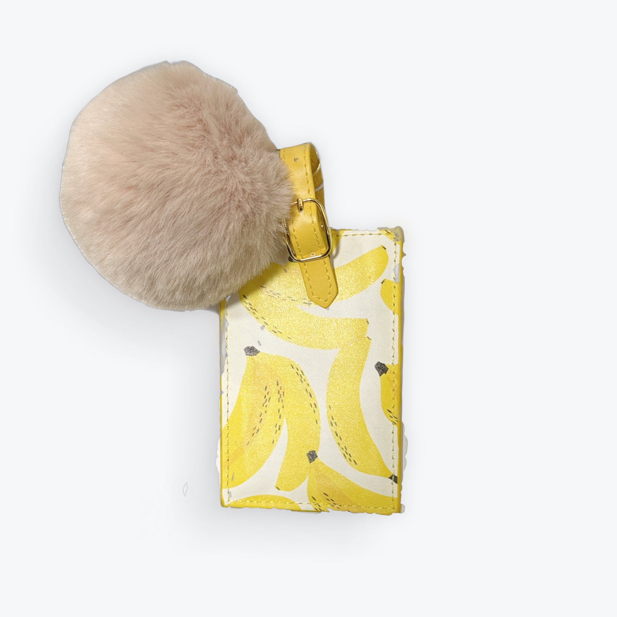 Slant Collection Luggage Tag with pom-pom and Bananas