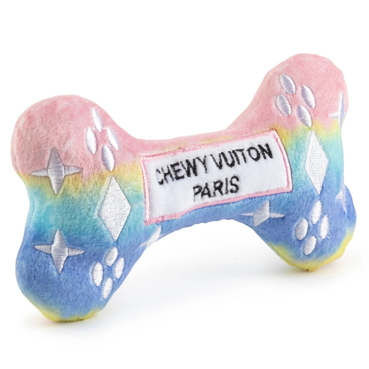 Haute Diggity Dog Pink Ombré Chewy Vuiton Bone Squeaker Dog Toy small