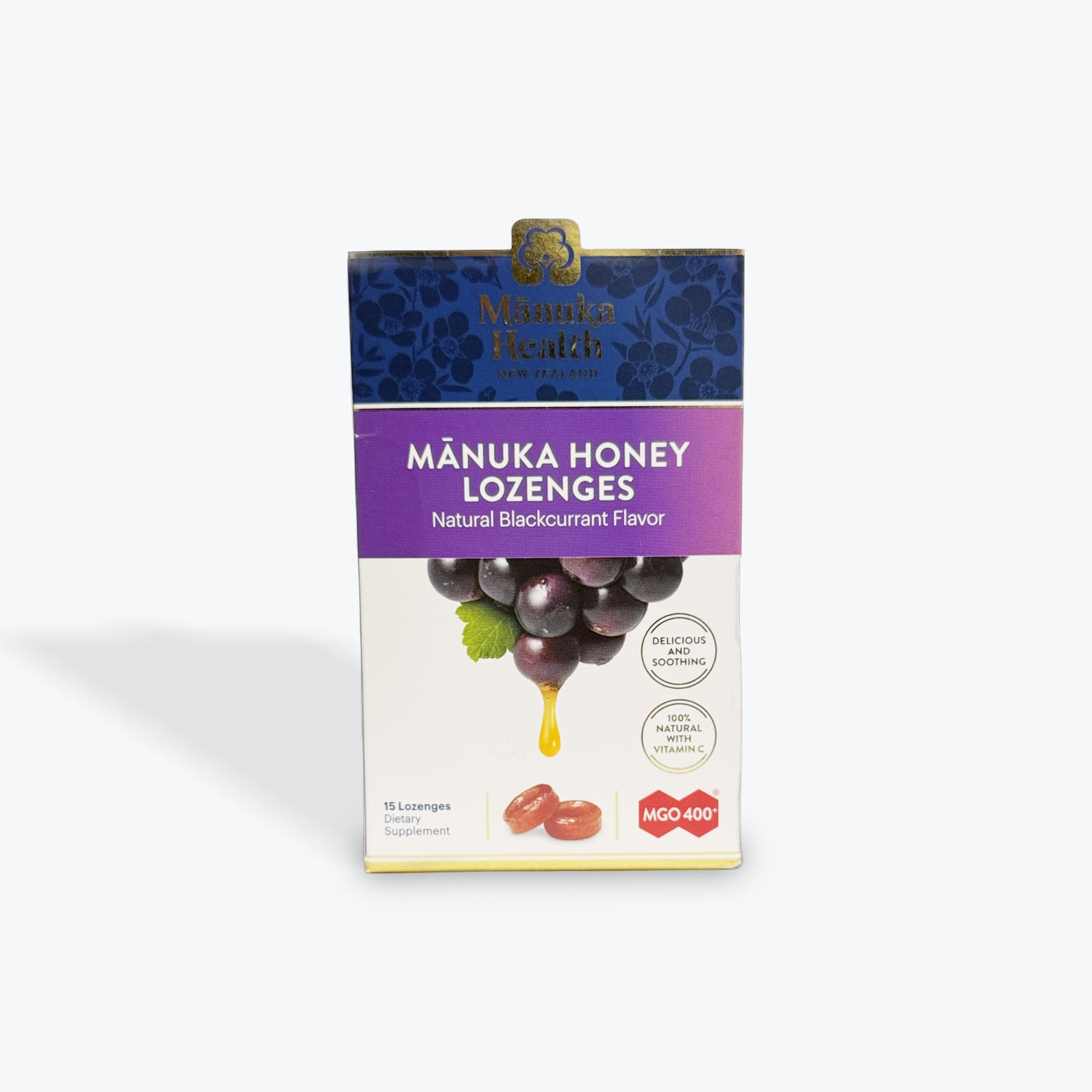Manuka Health MGO 400+ Manuka Honey Blackcurrant Lozenges - Image 3