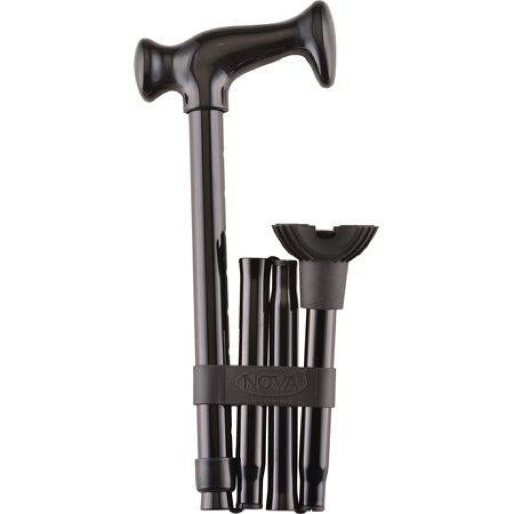 NOVA Folding Cane, Walking Cane with Quad Tip, Foldable & Adjustable Travel Cane