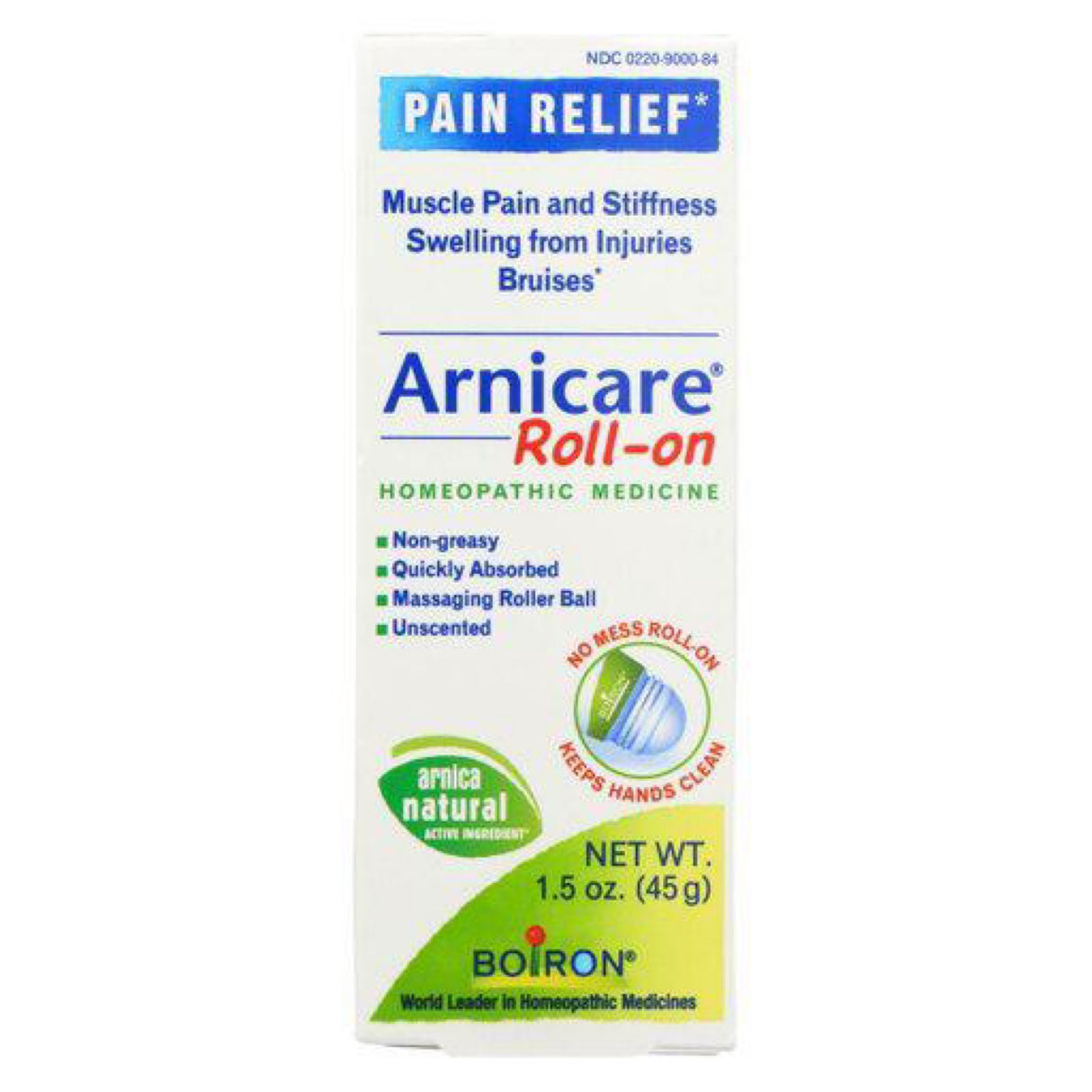 Boiron Arnicare Roll-On for Relief of Joint Pain, Muscle Pain, Muscle Soreness, and Swelling from Bruises or Injury - Non-Greasy and Fragrance-Free