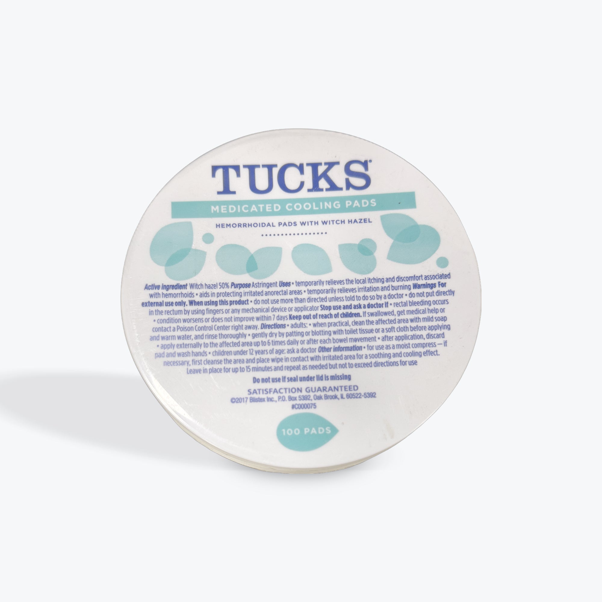 Tucks Medicated Cooling Pads (Hemorrhoidal Pads with Witch Hazel) 100 pads