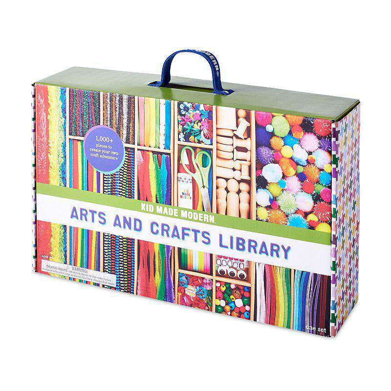 Kid Made Modern - Arts and Crafts Supply Library - 1000+ Piece Collection - DIY Kids Crafts - Bulk Craft Set - Create Your Own Art - Includes Art Supplies and Reusable Storage Box