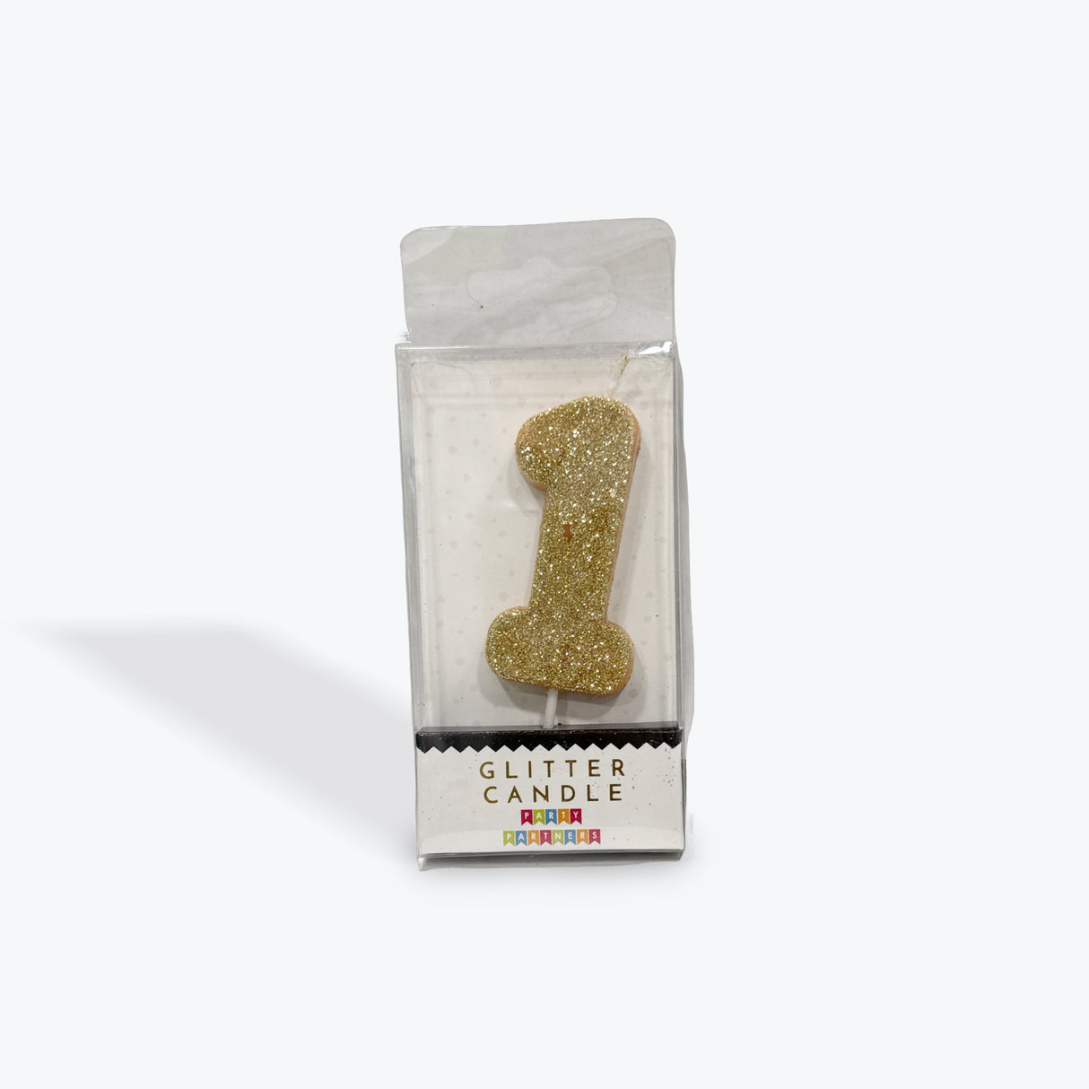 Party Partners Gold Glitter Number 1 Candle