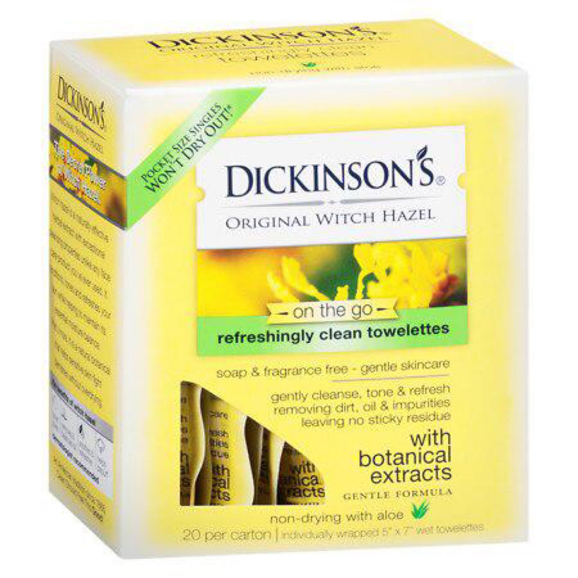 Dickinson S Original Refreshingly Clean Facial Wipes Towelettes Hazel and aloe
