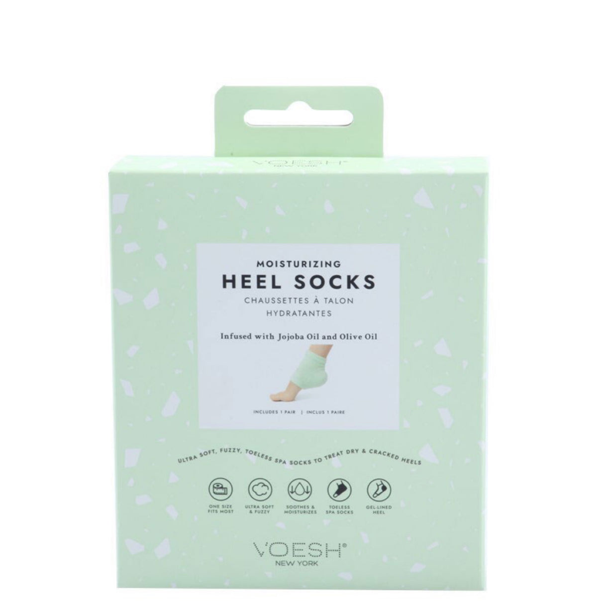 Voesh Moisturizing Heel Socks Infused with Jojoba Oil and Olive Oil