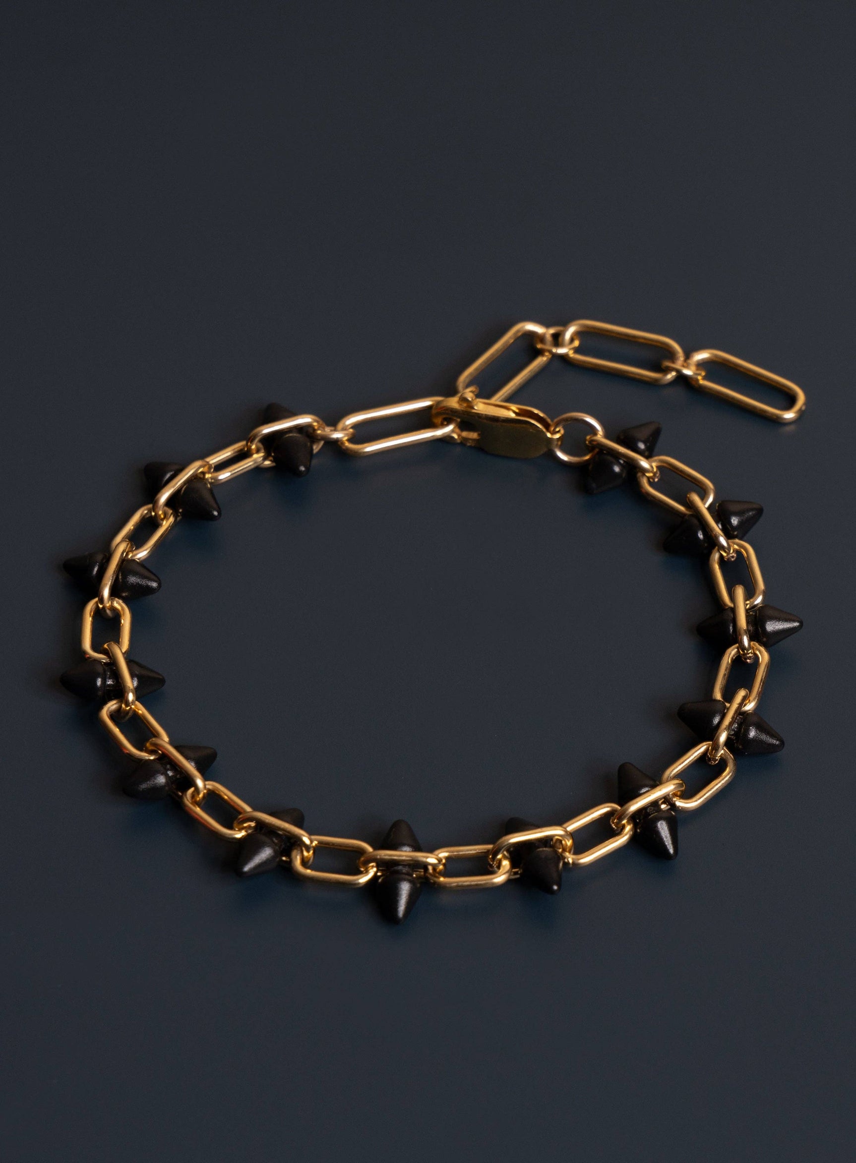 We Are All Smith 14k Gold Filled and Titanium Adjustable Spike Men's Bracelet