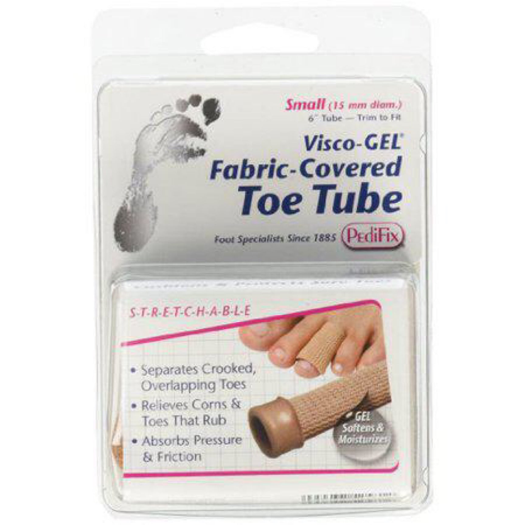 PediFix Visco-GEL Fabric-Covered Toe Tube small