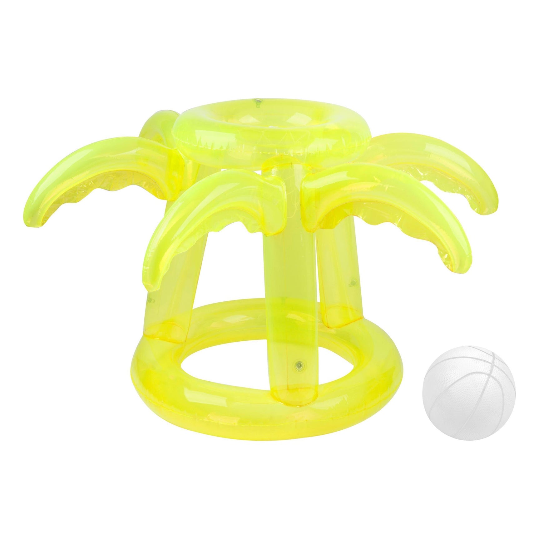 Sunnylife Inflatable Float Away Basketball Set in Tropical - Neon Lime