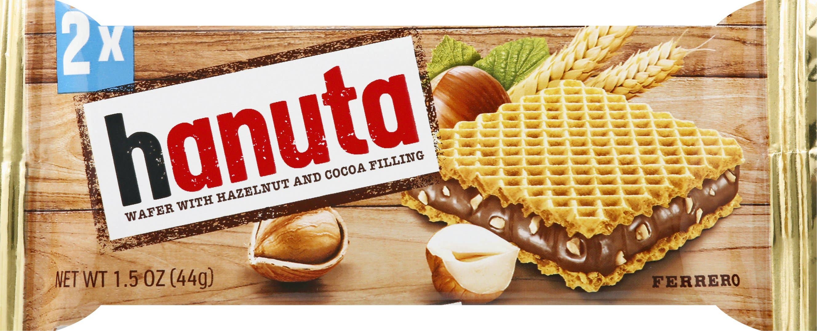 Hanuta Wafers Filled with Hazelnut Creme Chocolate 44g