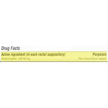 Feverall Acetaminophen Suppositories Jr. Strength