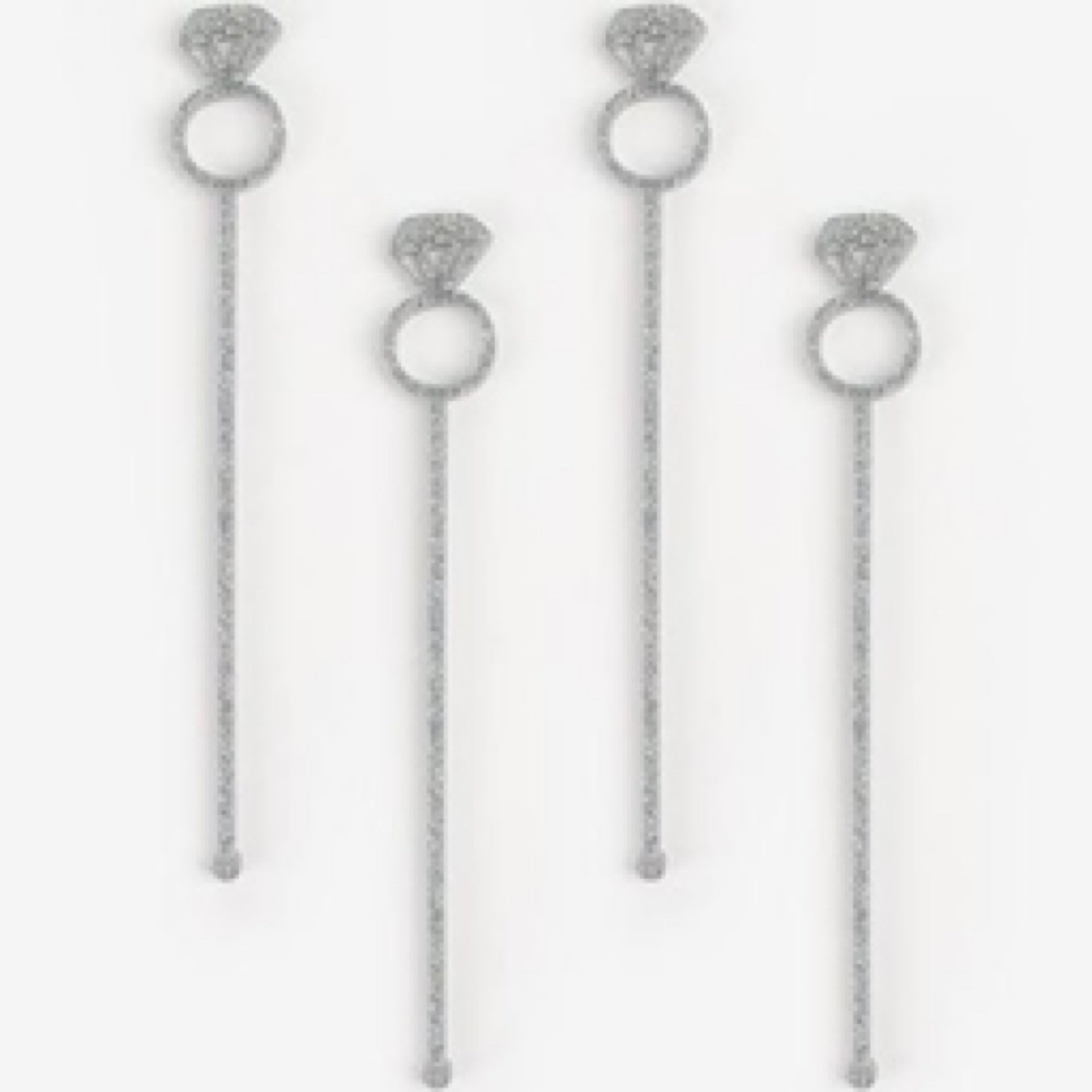 Diamond Ring Design Acrylic Stir Sticks - Set of 4