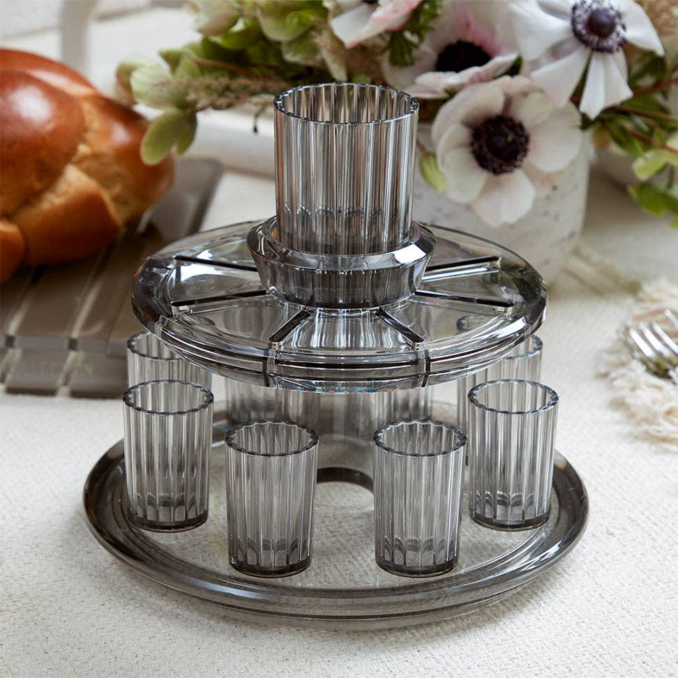 Kiddush Wine Fountain Set: Smoke_White