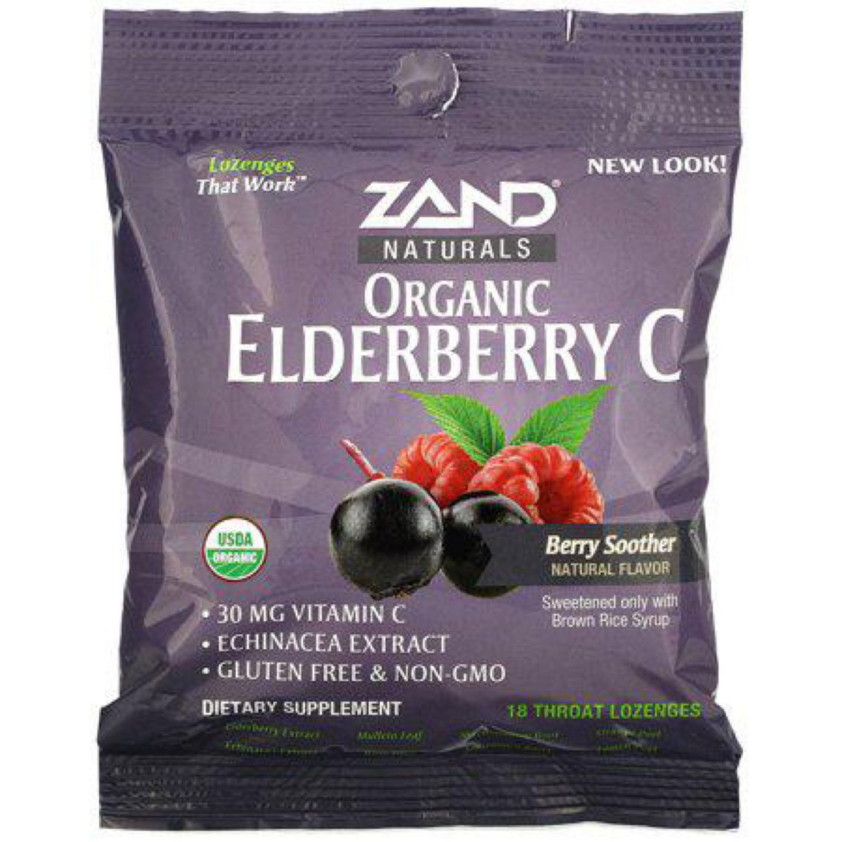 Organic Herbalozenge Elderberry Echinacea Zand 18 Lozenge