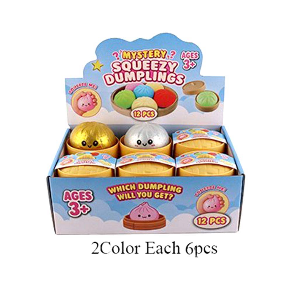 12PCS - Metallic Steamed Bao Bun Dumpling Squeeze Squishy Stress Relief Toy
