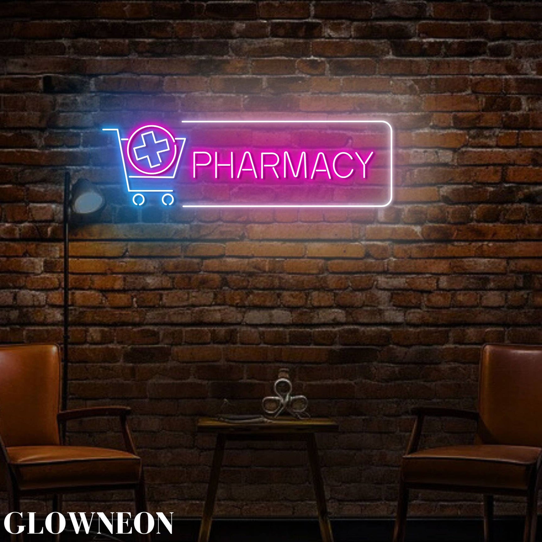 Pharmacy Logo Open Neon Light Sign, Medical Pharmacy Decor: 25"/63cm - Image 3